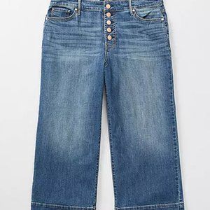 a.n.a - Plus Stretch Fabric Womens High Rise Regular Fit Wide Leg Cropped Jean